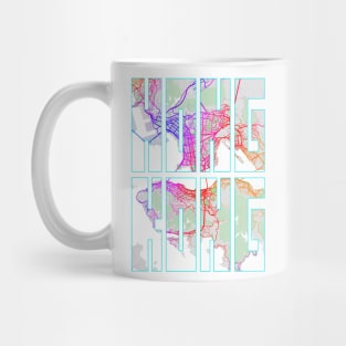 Hong Kong City Map Typography - Colorful Mug